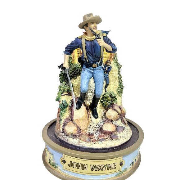 Franklin Mint John Wayne Hand Painted Sculptures Lot 4 Glass Globe Mint Cond - Picture 6 of 11